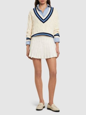 Džemperis ar v veida izgriezumu ar garām piedurknēm Polo Ralph Lauren balts