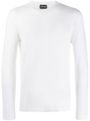 Tricou cu mânecă lungă Giorgio Armani alb