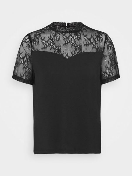 Koszulka z nadrukiem Pieces (petite) czarna