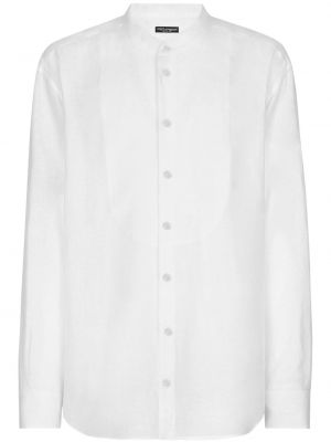 Ľanová košeľa Dolce & Gabbana biela
