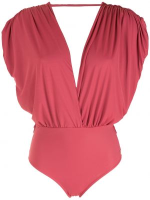 Badeanzug mit v-ausschnitt mit drapierungen Brigitte pink