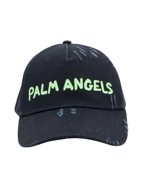 Czapka z daszkiem bawełniana Palm Angels czarna