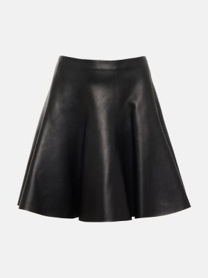 Kožená sukňa Alaã¯a čierna