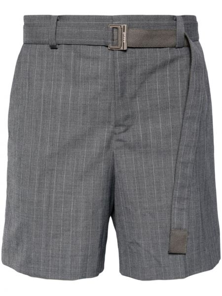 Kratke hlače s črtami Sacai siva