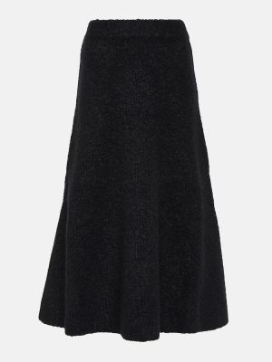 Hodvábna vlnená dlhá sukňa Gabriela Hearst čierna