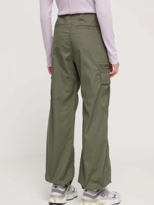 Pantaloni cargo cu talie înaltă Hollister Co. verde