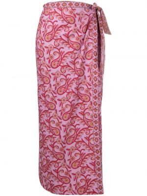 Suknja s printom s paisley uzorkom Boteh ljubičasta
