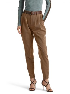 Плиссированные брюки Lauren Ralph Lauren коричневые