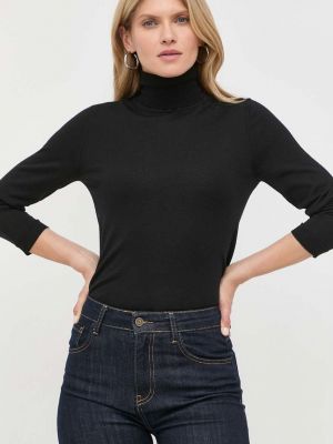 Max Mara Leisure gyapjú pulóver könnyű, női, fekete, garbónyakú