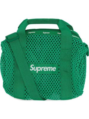Мини сумочка с сеткой Supreme зеленая