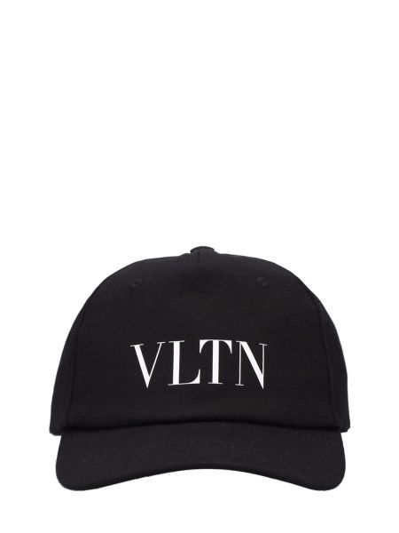 Памучна шапка Valentino Garavani черно