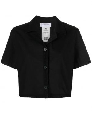 Λινό πουκάμισο Marine Serre μαύρο