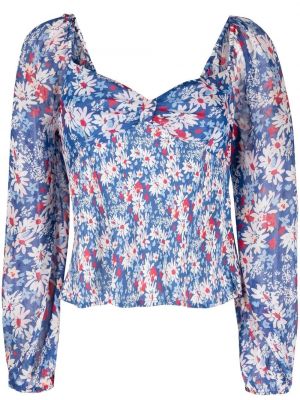 Блуза на цветя с принт Rixo синьо