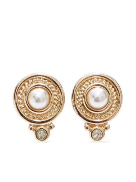 Náušnice s perlami Christian Dior Pre-owned zlaté