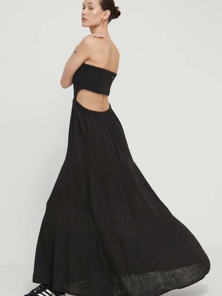 Bavlněné dlouhé šaty Rip Curl černé