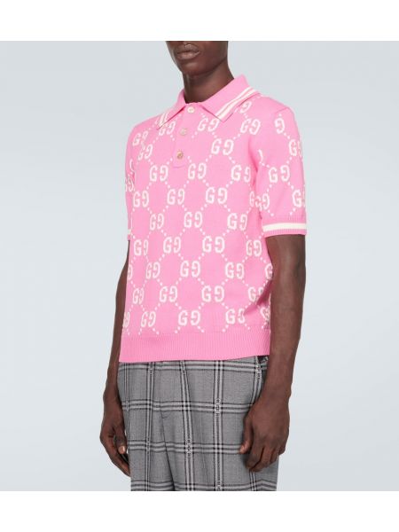 Pamučna polo majica Gucci ružičasta