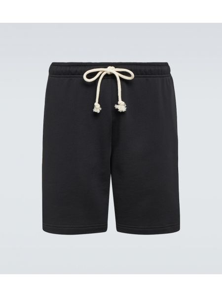 Pamučne kratke hlače od flisa Acne Studios crna