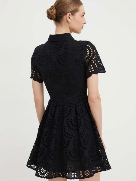 Bavlněné mini šaty Silvian Heach černé