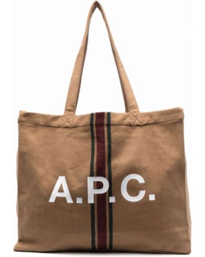 Vlnená nákupná taška s potlačou A.p.c.