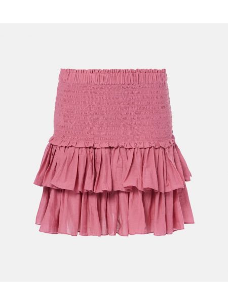 Ruffle bomull skjørt Marant Etoile rosa