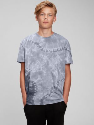 Batikované tričko Gap sivá