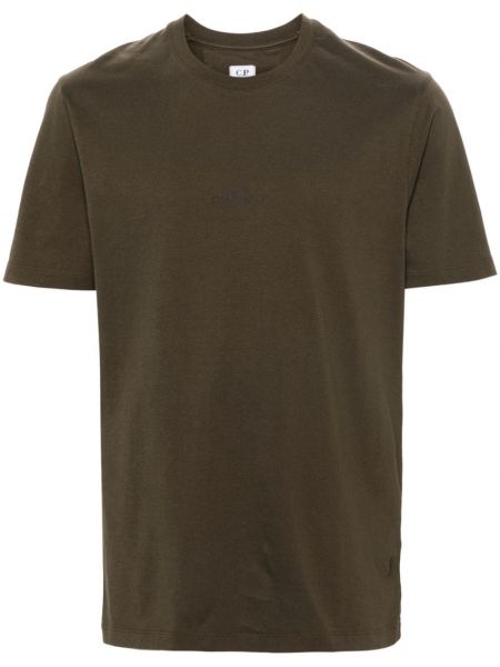 Βαμβακερή μπλούζα με σχέδιο C.p. Company καφέ