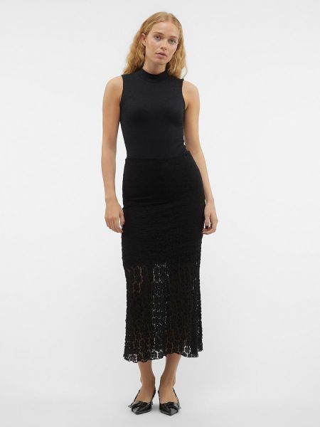 Falda de encaje Vero Moda negro