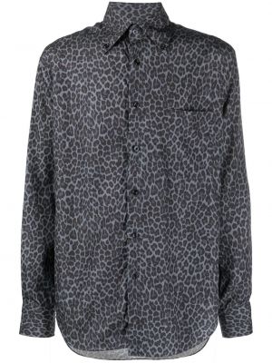 Leopardí košile s potiskem Tom Ford šedá