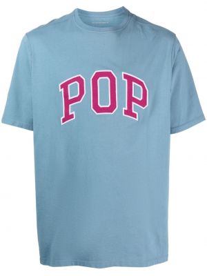 T-shirt med broderi Pop Trading Company blå