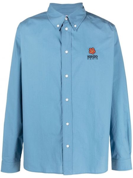 Πουπουλένιο φλοράλ πουκάμισο Kenzo μπλε