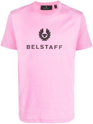 T-shirt z nadrukiem Belstaff - różowy