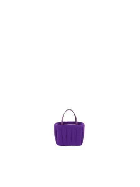 Pelz clutch mit taschen Themoirè lila