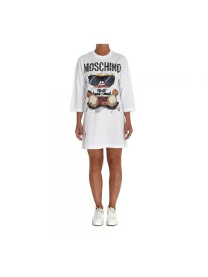 Sukienka mini oversize Moschino biała