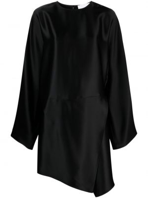 Černé saténové dlouhé šaty Erika Cavallini