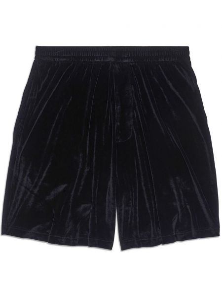 Shorts de sport en velours Balenciaga noir