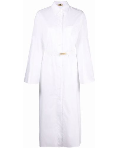 Vestido camisero Fendi blanco