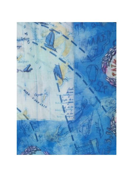 Bufanda de seda con estampado Faliero Sarti azul