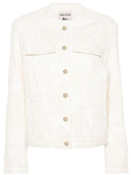 Gombolt hímzett dzseki Semicouture fehér