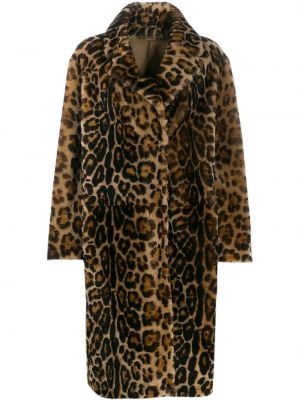 Palton cu imagine cu model leopard Liska maro
