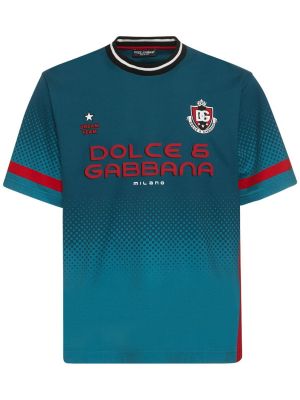Тениска от джърси Dolce & Gabbana синьо