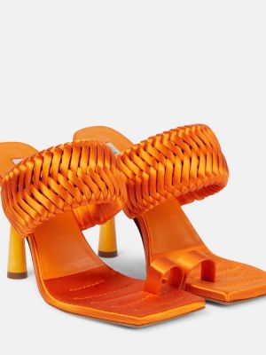 Sandalai satino Gia Borghini oranžinė