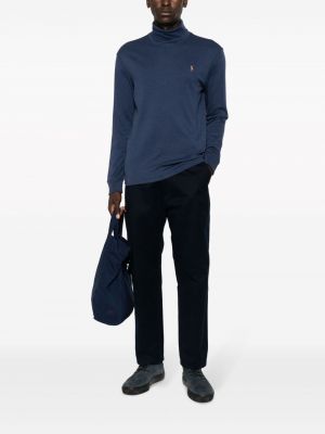 Haftowany sweter Polo Ralph Lauren niebieski