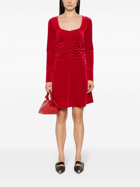 Mini robe en velours Ganni rouge