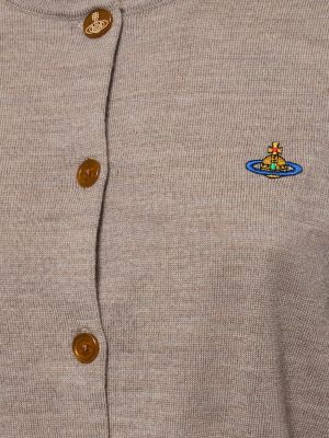 Cardigan di lana in maglia Vivienne Westwood grigio