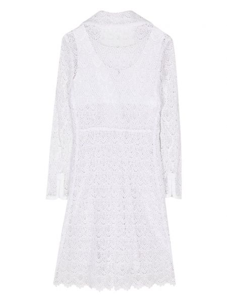 Krajkové bavlněné šaty Valentino Garavani Pre-owned bílé