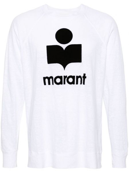 Lněné tričko Marant bílé