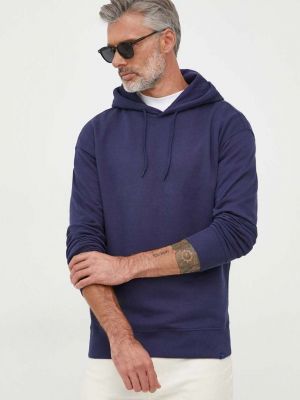 Pamučna hoodie s kapuljačom United Colors Of Benetton plava