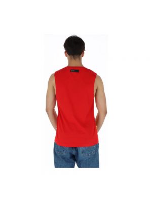 Camiseta deportiva de algodón Plein Sport rojo