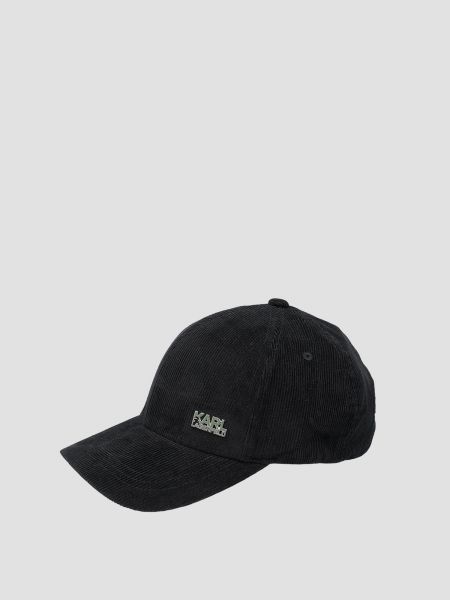 Вельветова кепка Karl Lagerfeld чорна
