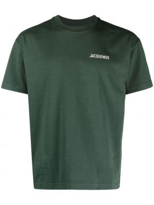Bavlnené tričko s potlačou Jacquemus zelená